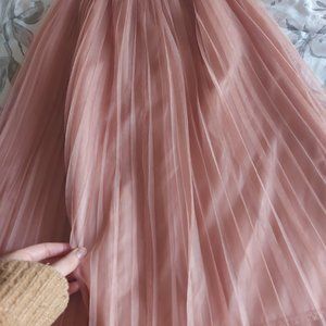 Peach color midi skirt